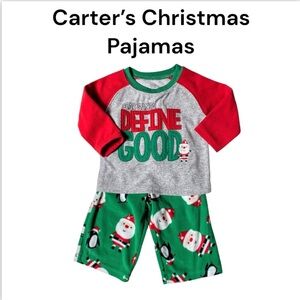 Just One You By Carter's Santa Christmas Pajamas Set Size 12 Months